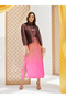 Color Block Cape Sleeve Midi Dress