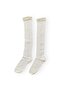 Girl's Patterned Knee Socks M00709 Ecru - 3