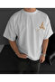 Front and Back Printed Oversize Crew Neck T-Shirt - White