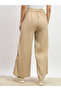 Textured High Rise Wide Leg Pants with Buttons Detail - 5