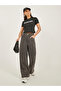 Slogan Print Round Neck Crop T-Shirt - 2