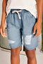 Boy's 10-14 Years Old Elastic Waist Denim Shorts 6210 Denim Blue