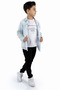 Double Pocket Shirt, Trousers, T-Shirt 3 Pieces Cotton Boy Set MNK965 BLUE - 4