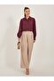 Lace Detail Collared Plain Long Sleeve Shirt - 2