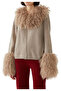 Wool Woven Jacket - Leather Collar and Cuffs - 5