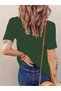 Graphic Printed T-Shirt, Casual Crew Neck Short Sleeve Top for Spring and Summer, Women's Clothing - 4