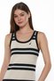 Women's Beige Cotton Ribbed Midi Dress — Modern Design for Versatile Effortless Everyday Style - 5