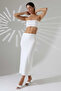 Women's White Crop Skirt Suit Mcs 222 - 4