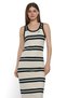 Women's Beige Cotton Ribbed Midi Dress — Modern Design for Versatile Effortless Everyday Style - 4