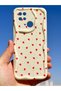 Redmi 10C/Poco C40 Case Camera Protected Wave Edge Red Heart Pattern Silicone Cover - 7