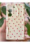 Galaxy S22 Ultra Case with Camera Protection Wave Edge Red Heart Pattern Silicone Cover - 3