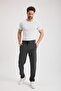 Black-Anthracite Men's Zippered Pocket Embroidery Detailed Straight Leg Relaxed Cut Casual 2-Piece Sweatpants - 4