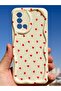 Oppo A74 Case Camera Protected Wave Edge Red Heart Pattern Silicone Cover - 7