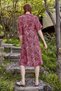 Button Detail V-Neck Short Sleeve Summer Dress - 5