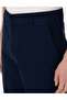 Navy Blue Loose Fit Comfortable Fit Linen Blend Canvas Trousers 50305588-Vr033 - 5