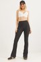 High Waist Checked Corduroy Trousers Black - 3