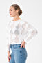 Openwork Seasonal White Knitwear Blouse - 3