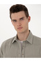 Light Khaki Slim Fit 100% Cotton Long Sleeve Jean Shirt 50305630-Vr183 - 2