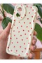 Oppo A38 Case Camera Protected Wave Edge Red Heart Pattern Silicone Cover - 4