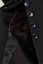 Women's Black Pens Detailed Long Sleeve Lined Double Jacket 9013 60282001 - 6