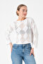 Openwork Seasonal White Knitwear Blouse