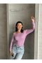 Women's Boat Neck Lilac Long Sleeve Blouse - 2