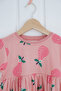 100% Cotton Crew Neck Short Sleeve Patterned Girl's Dress - 4