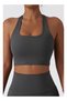 Womens Open Back Sports Bra - Padded Low Impact Workout Yoga Bra with Removable Built in Bra