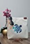 Printed Gusseted Canvas Beach Bag with Pockets| Caretta Caretta Printed - 5