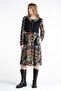 Long Sleeve Flannel Spring Branch Midi Length Autumn and Winter Dress Black Syh - 5