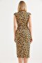 Leopard Dress with Flared Collar - 5