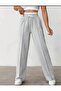 Summer Combed Cotton Fabric Wide-Leg Sweatpants with Elastic Waist - 2