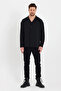 Black Loose Fit Aerobin Textured Long Sleeve Oversize Men's Shirt