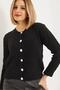 Metal Buttoned Knitwear Cardigan Black - 3