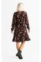 Long Sleeve Velvetin Bade Patterned Short Autumn and Winter Dress Black Syh - 2