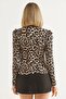 Double Breasted Collar Leopard Pattern Blouse Leopard - 5
