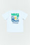 100% Cotton Boys' T-Shirt with Text Printed on the Front and Back - 2