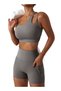Womens High Waist Contour Seamless Workout Sport Yoga Shorts Tummy Control With Pockets. - 5