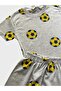 Boys' Cotton Gray Football Patterned Short Sleeve Shorts Summer Pajama Set - 3