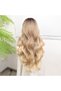Auburn Dore Yellow Ombre and Rofle Fiber Synthetic Wide Wavy Tulle Wig - 5