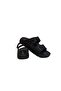 7408 Black Double Buckle Soft Sole Men's Slippers - 8