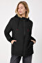 Sports Women's Black Fur Water and Windproof Hooded Coat Parka