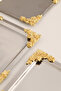 Alvio Stainless Square 4 Corner Yellow Flower Detailed Presentation Tray Silver Set of 3 - 3