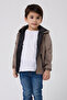 Sport Boy's Mink Lined Water and Windproof Hooded Double Zipper Raincoat - 3