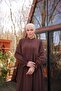Ankanoor Bitter Brown Half Placket 3 Layer Hijab Dress Anka 255078 - 4
