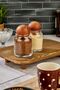 Rustic Kitchen Elegance - Set of 2 Glass Jars, 500ml Volume, Wooden Ball Lids - 6