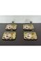6 Pcs Presentation Tray & Coffee & Tea Tray - Gold Tray Casting Gold Rose Framed - 7