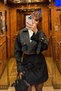 Button Detail Skirted Trench Coat Suit - 4