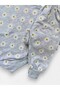 Girl's 100% Cotton Gray Daisy Patterned Long Sleeve Seasonal Pajama Set - 4
