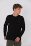 Regular Men's Crew Neck Black- Sweatshirt - 3